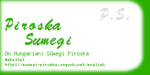 piroska sumegi business card